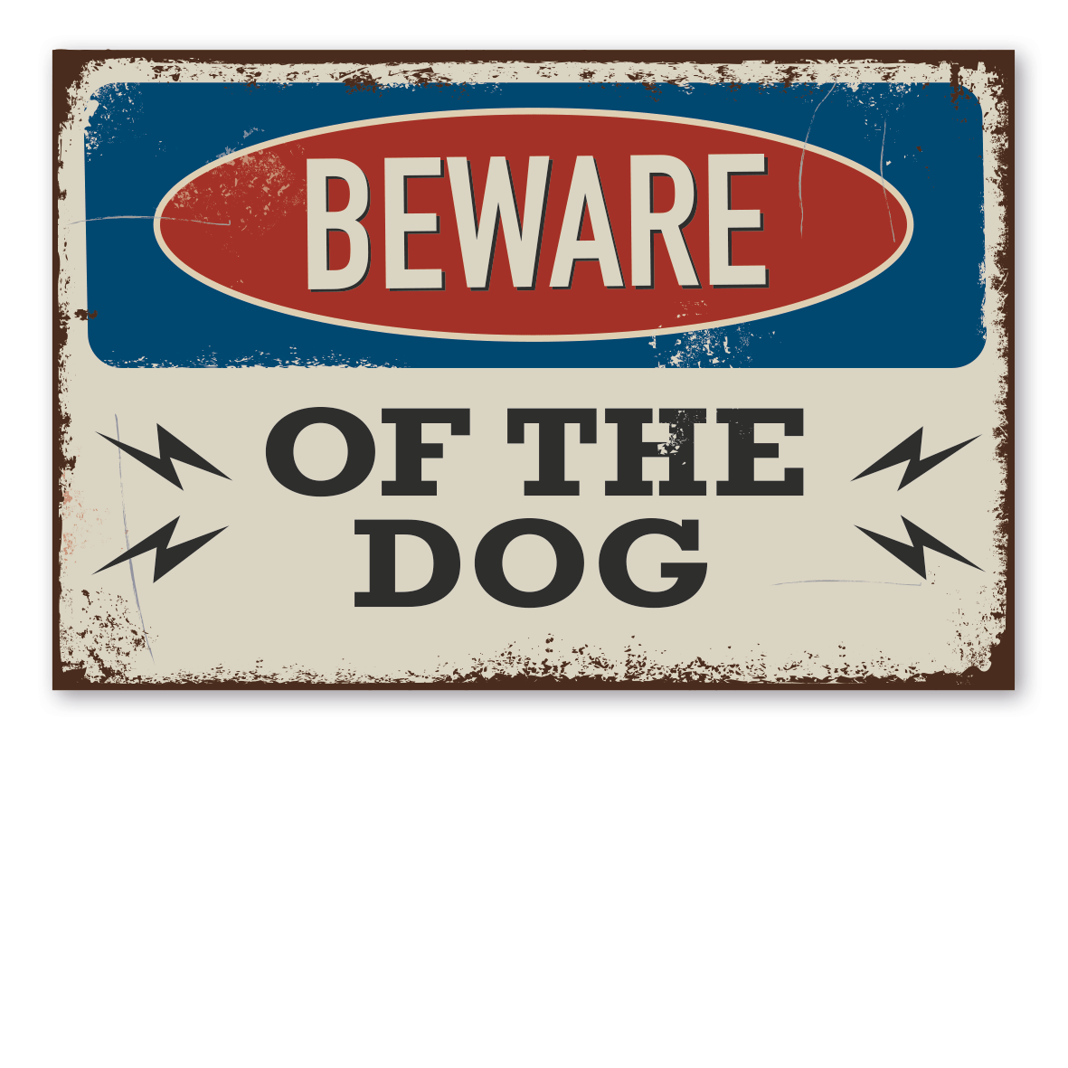 Retroschild / Vintage-Warnschild Beware of the dog
