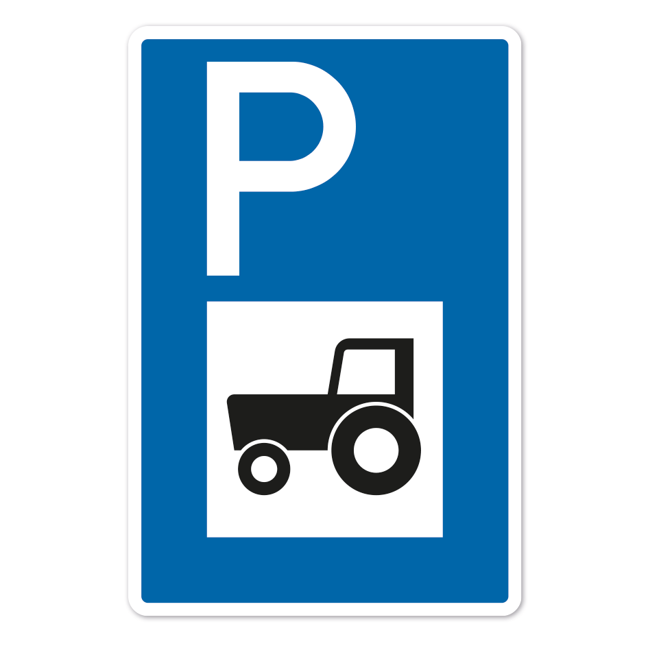 Parkplatzschild Traktor – mit großem Piktogramm - Verkehrsschild