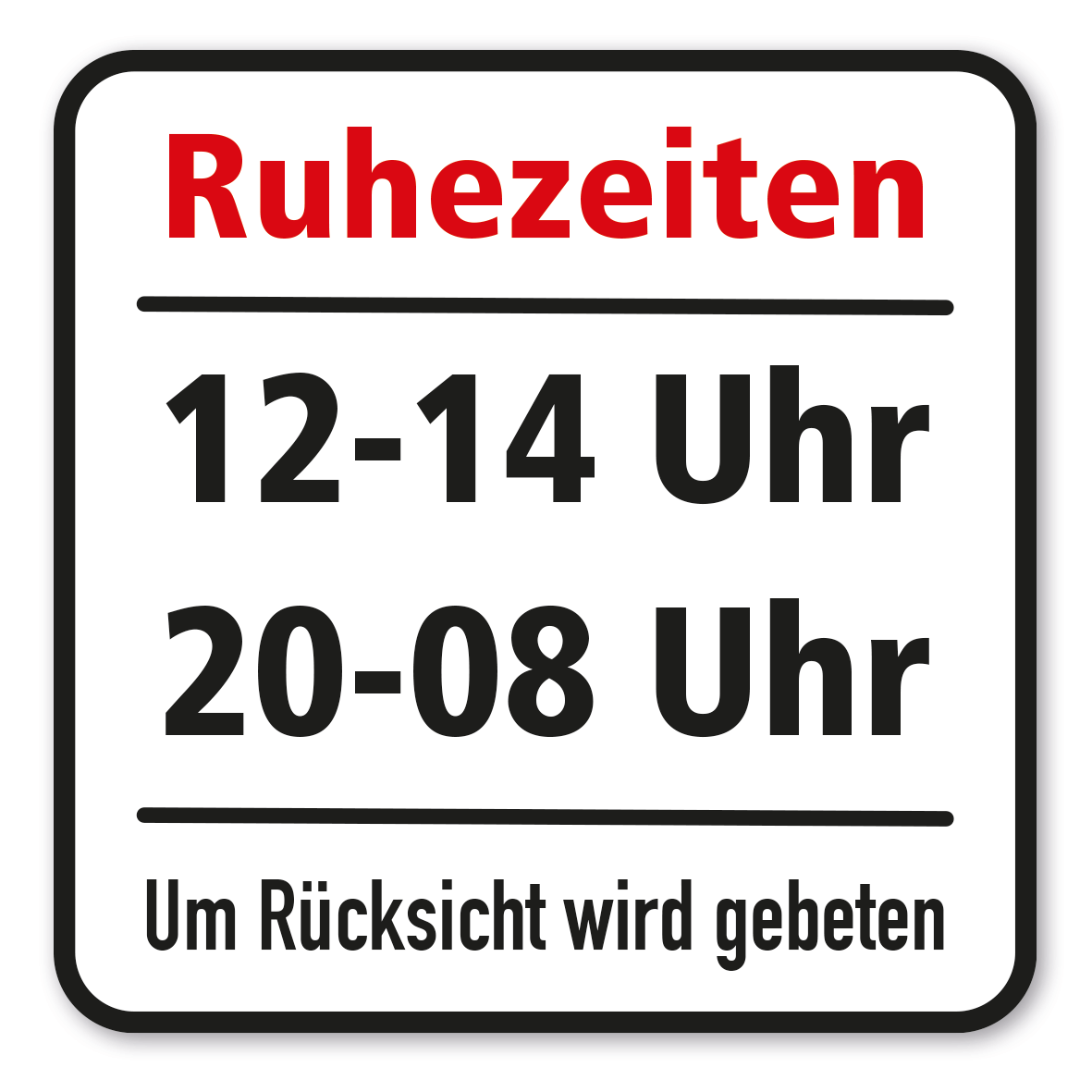 SP-02-P20 – Ruhezeiten 12.00-14.00 Uhr, 20.00-08.00 Uhr
