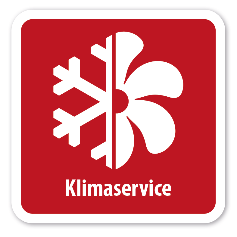 Schild Klimaservice - 4 Farbvarianten