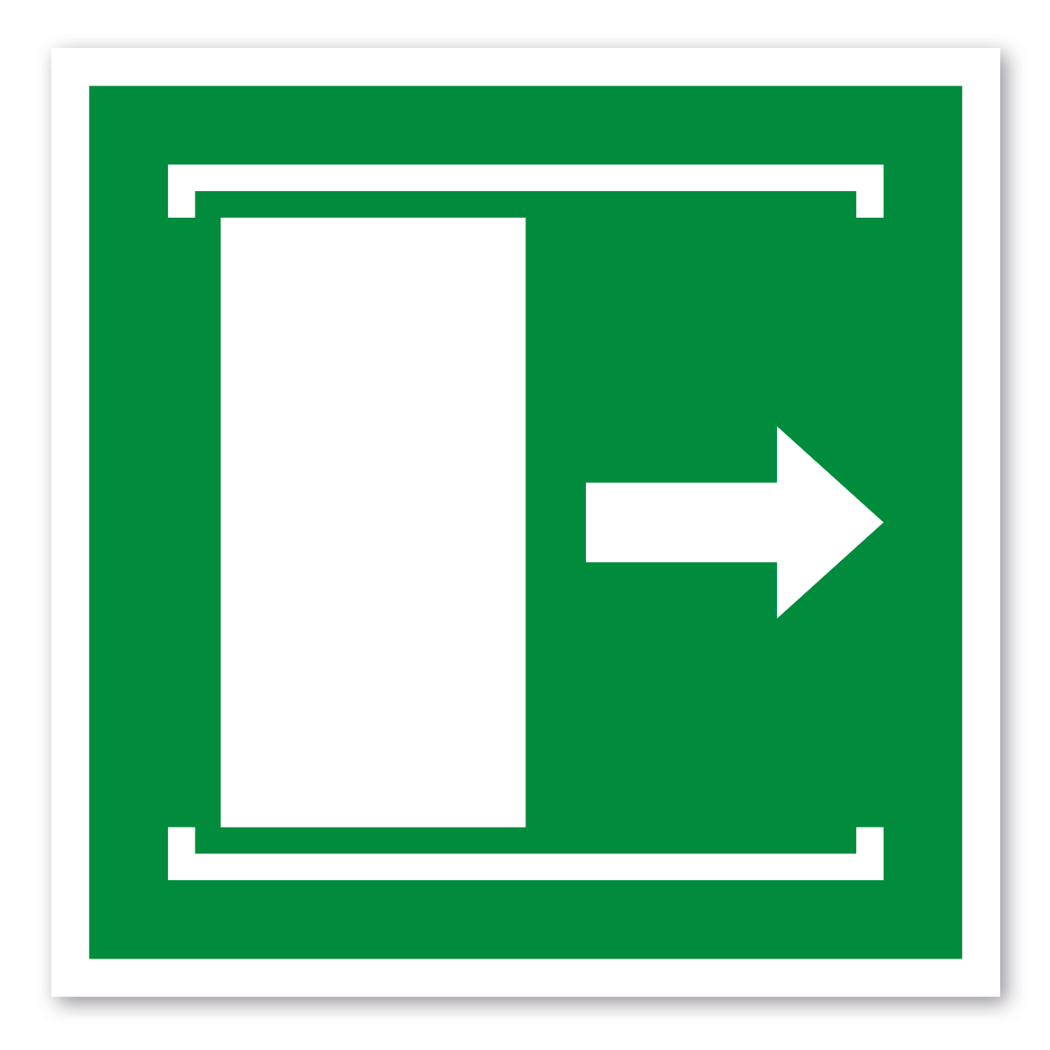 Rettungszeichen Tür zum Öffnen nach rechts gleiten lassen - ISO 7010 - E0033