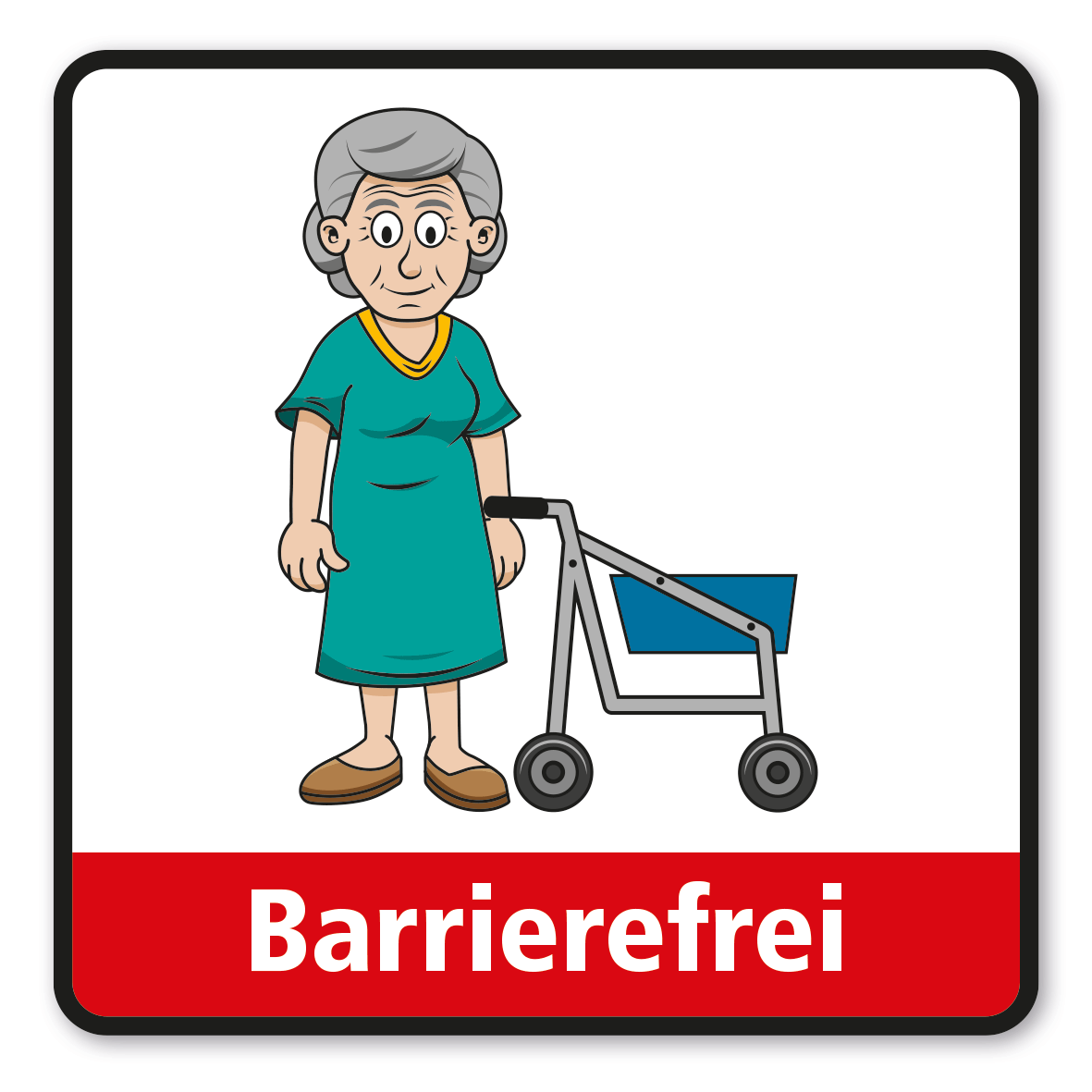 SP-01-P119 – Barrierefrei - Alte Frau mit Rollator