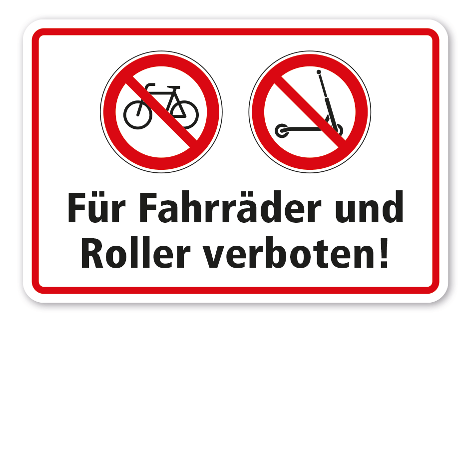 Verbotsschild Für Fahrräder und Roller - E-Scooter verboten