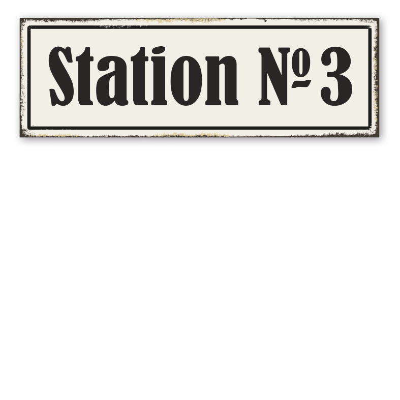 Retro Schild Station - mit Ihrer Nummer