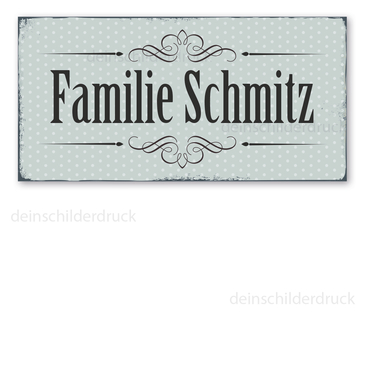 Retro Familienschild - mit Ihrem Familiennamen