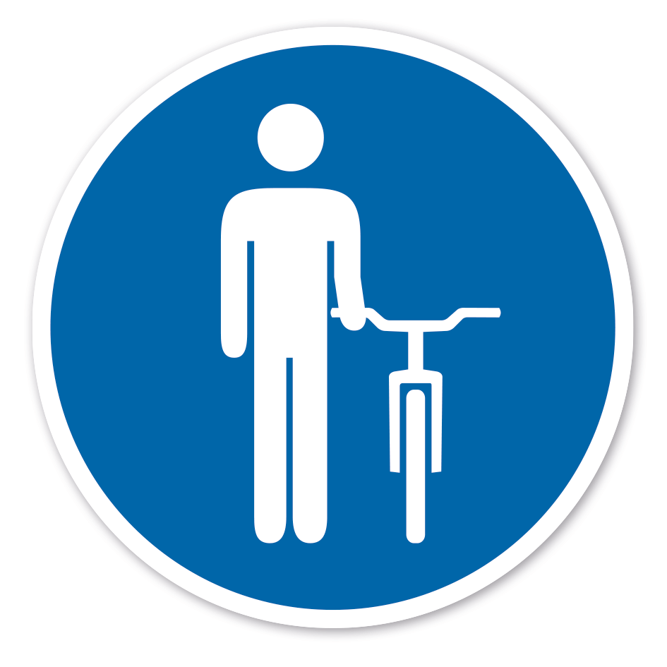 Gebotszeichen Fahrräder sind zu schieben 02