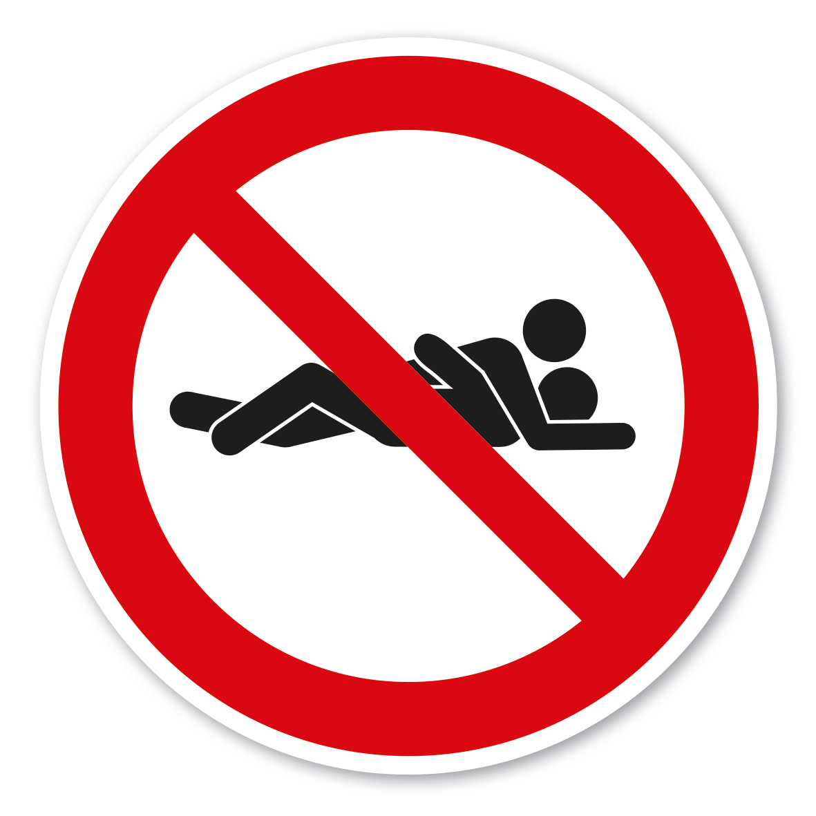 Lustiges Verbotszeichen Hier rummachen (poppen) verboten