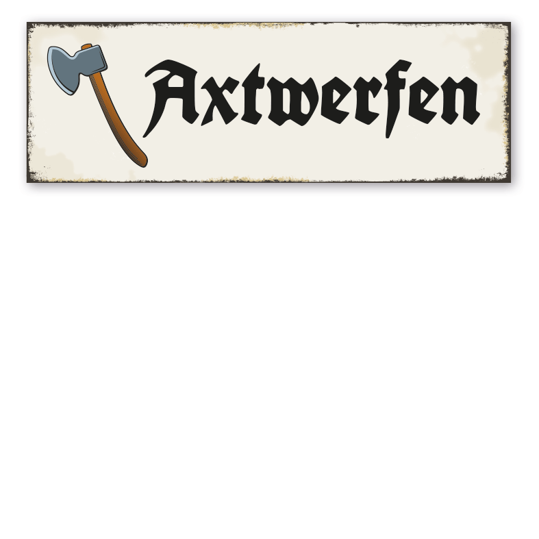 Retroschild Axtwerfen