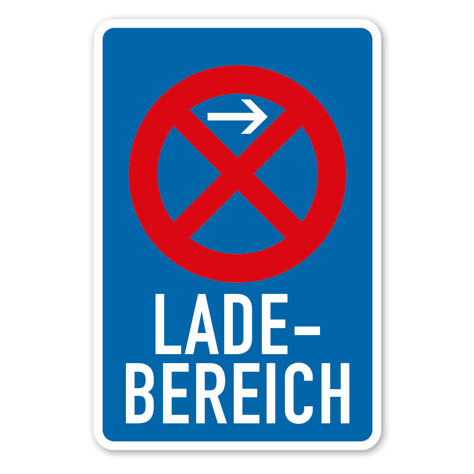 Verkehrsschild Ladebereich Anfang - Aufstellung links – VZ-230-21