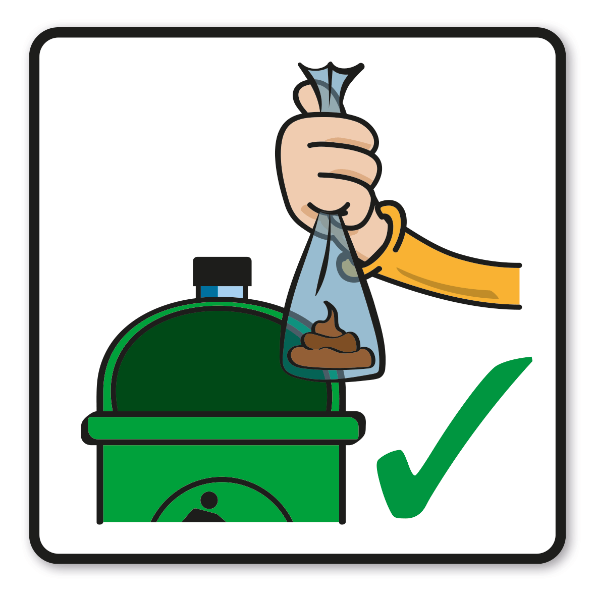 SP-01-P85 – Hundekotbeutel im Mülleimer entsorgen