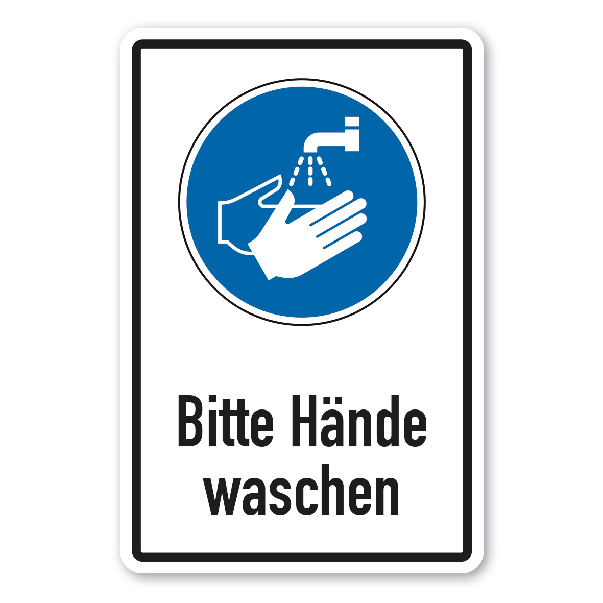 Gebotsschild Bitte Hände waschen - Kombi