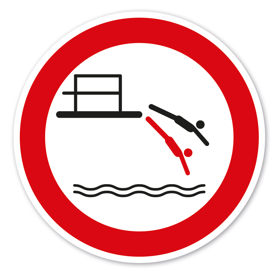 Verbotszeichen Zu zweit springen verboten – Sprunganlage