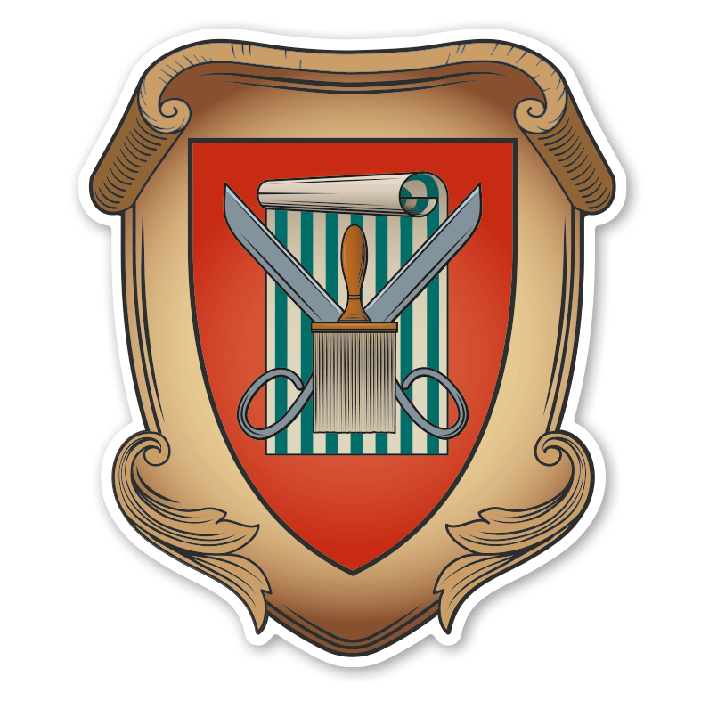 Maibaumschild / Zunftwappen Tapezierer  - Wappen A