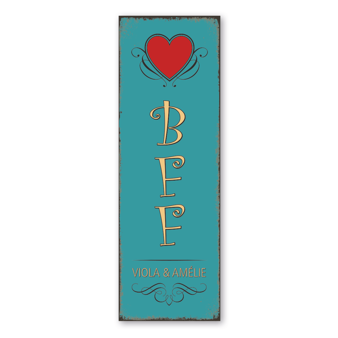 Retroschild / Vintage-Schild BFF - Best friends forever - mit Namenseindruck