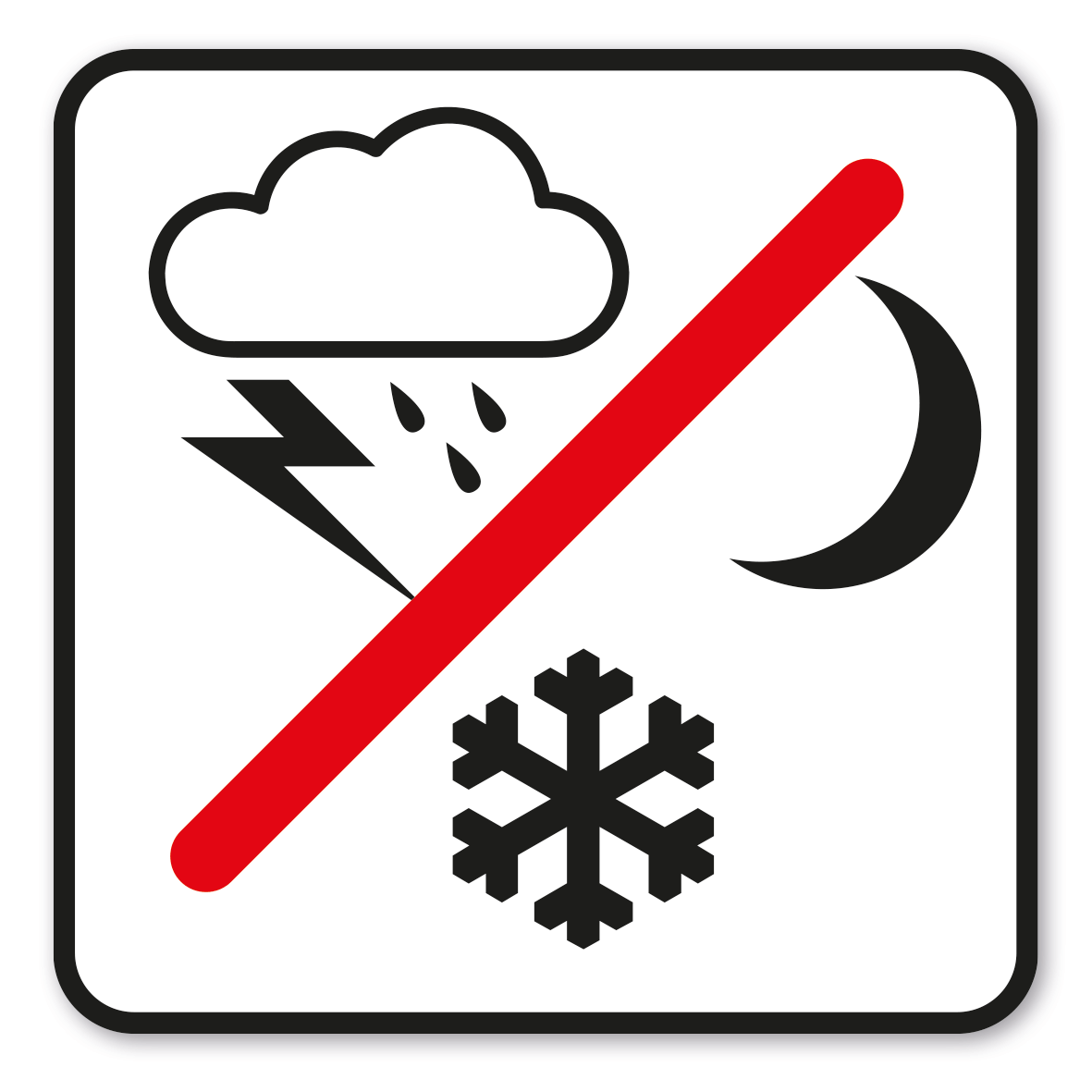 SP-02-P58 – Nutzung bei Regen, Gewitter und in der Dunkelheit verboten