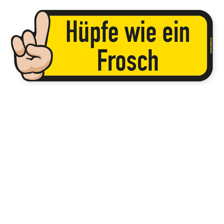 Info-Bodenkleber für Bewegungspfade - Hüpfe wie ein Frosch - nur Text – BWP-INFO-36