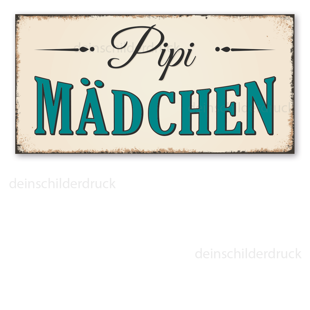 Retro Schild Pipi Mädchen