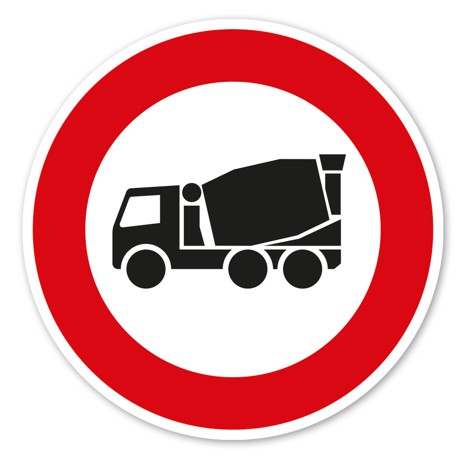Verkehrsschild Durchfahrtsverbot für Baufahrzeuge - Betonmischer – VZ-PR-289