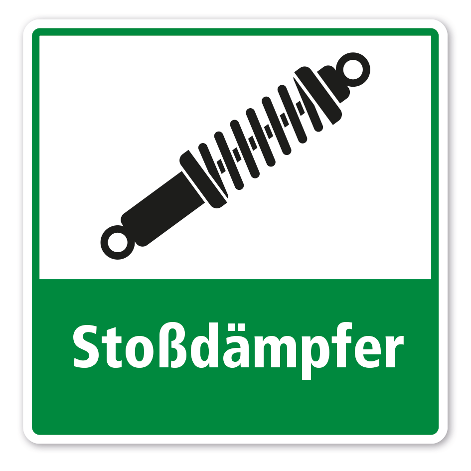 Schild zur Abfalltrennung - Stoßdämpfer