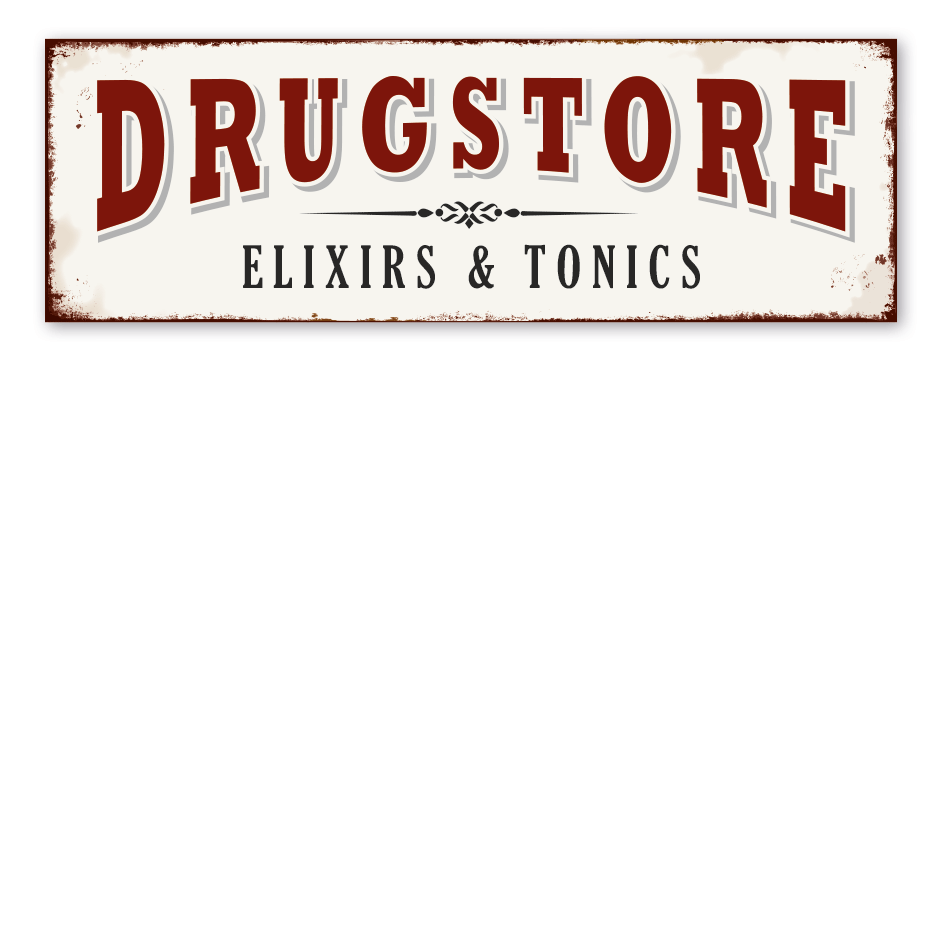 Retroschild Drugstore - Elixirs & Tonics