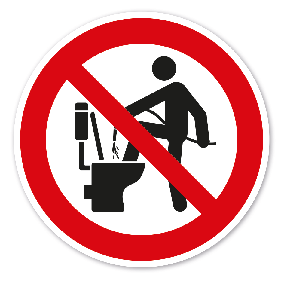 Verbotszeichen Füße in der Toilette waschen verboten