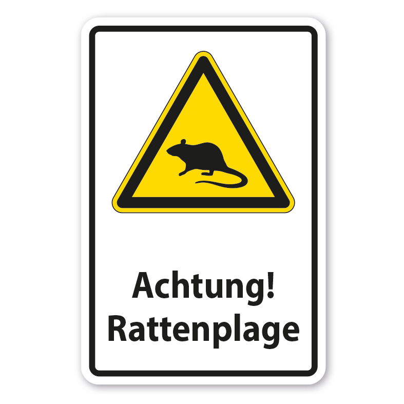 Warnschild Achtung Rattenplage