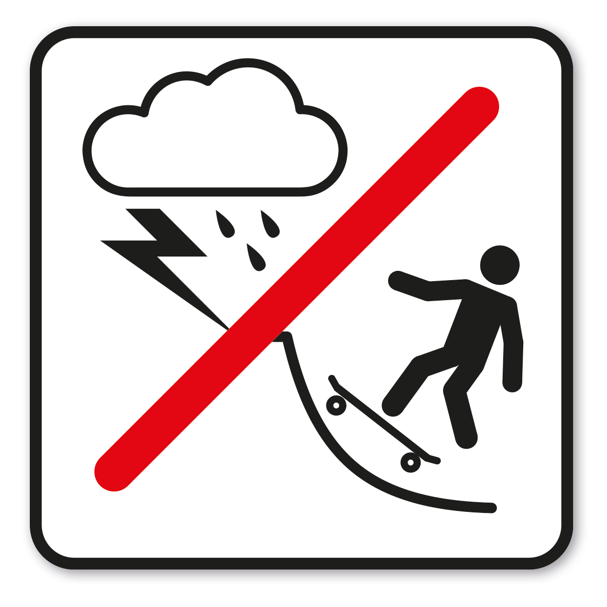 SP-02-P53 – Bei Gewitter und Regen ist die Bahnnutzung (Skating) untersagt
