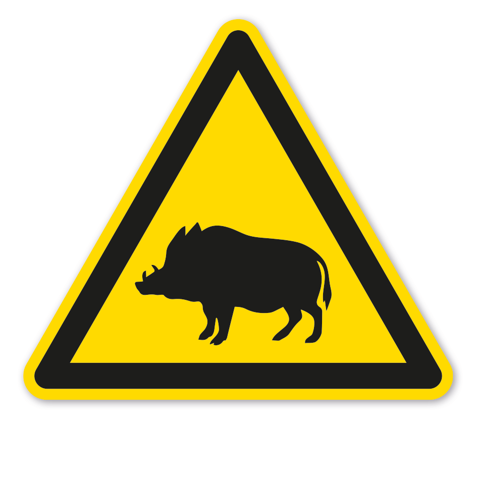 Warnzeichen Warnung vor Wildschweinen