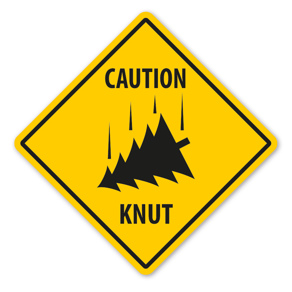Warnschild Caution Knut - mit und ohne Text