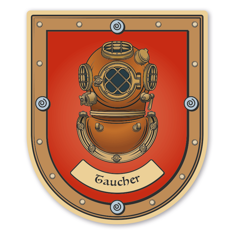 Maibaumschild / Zunftwappen Taucher - mit Zunftnamen oder Ihrem Wunschtext - Wappen B