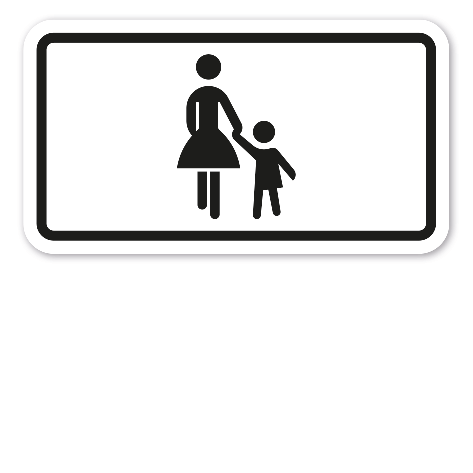 Zusatzzeichen Mutter mit Kind - Verkehrsschild VZ-106