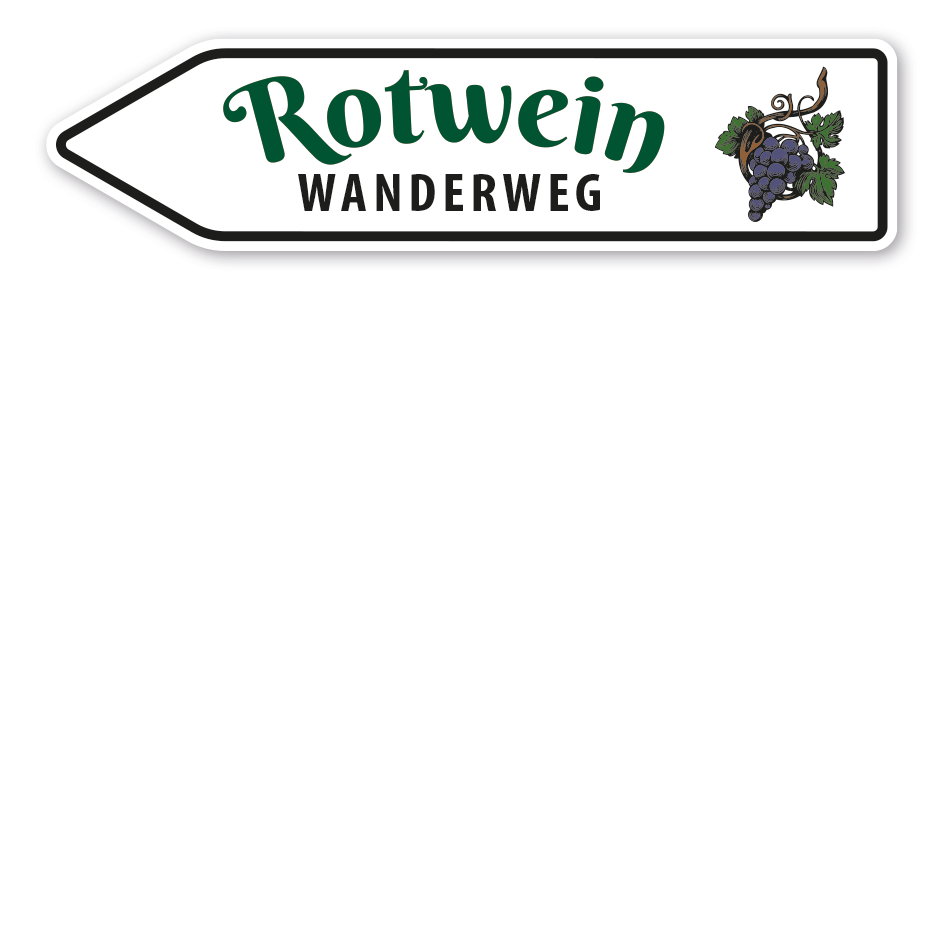 Pfeilschild / Pfeilwegweiser Rotweinwanderweg