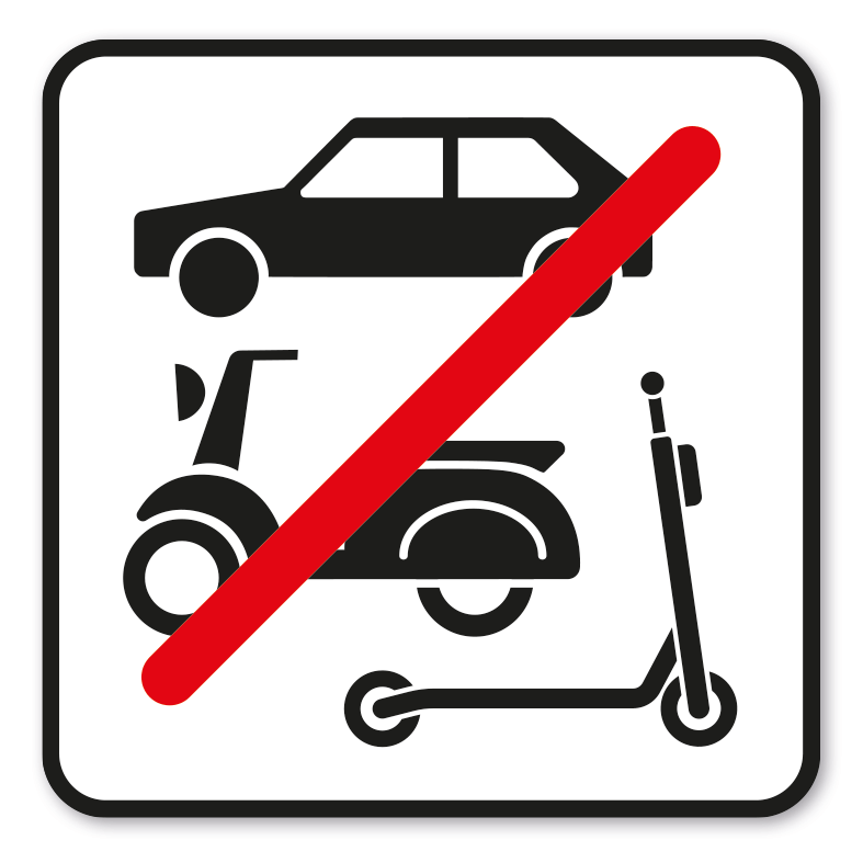 SP-02-P130 – Für E-Scooter, Autos und Roller verboten