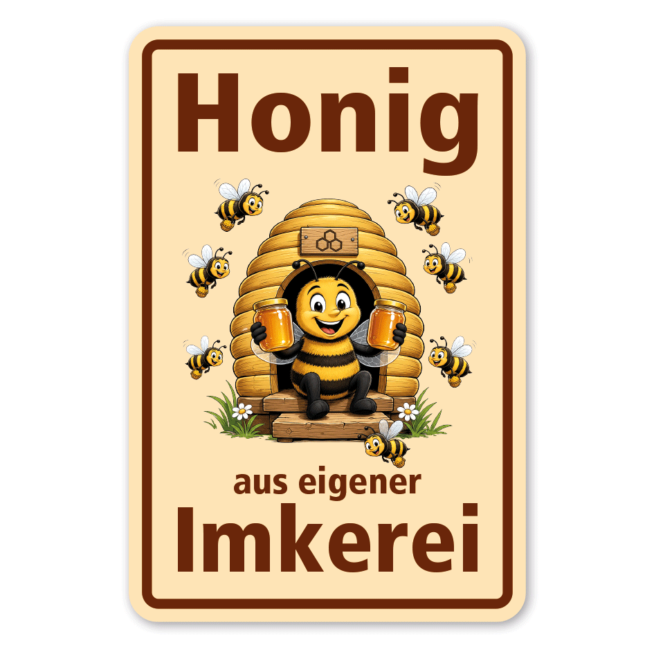 Hinweisschild Honig aus eigener Imkerei