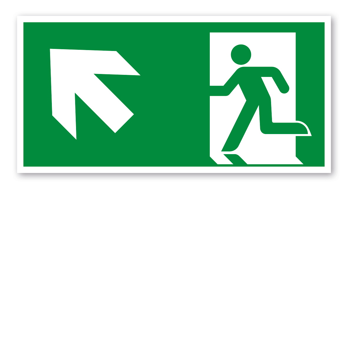 Fluchtwegschild Rettungsweg links aufwärts - ISO 7010 - E001-3