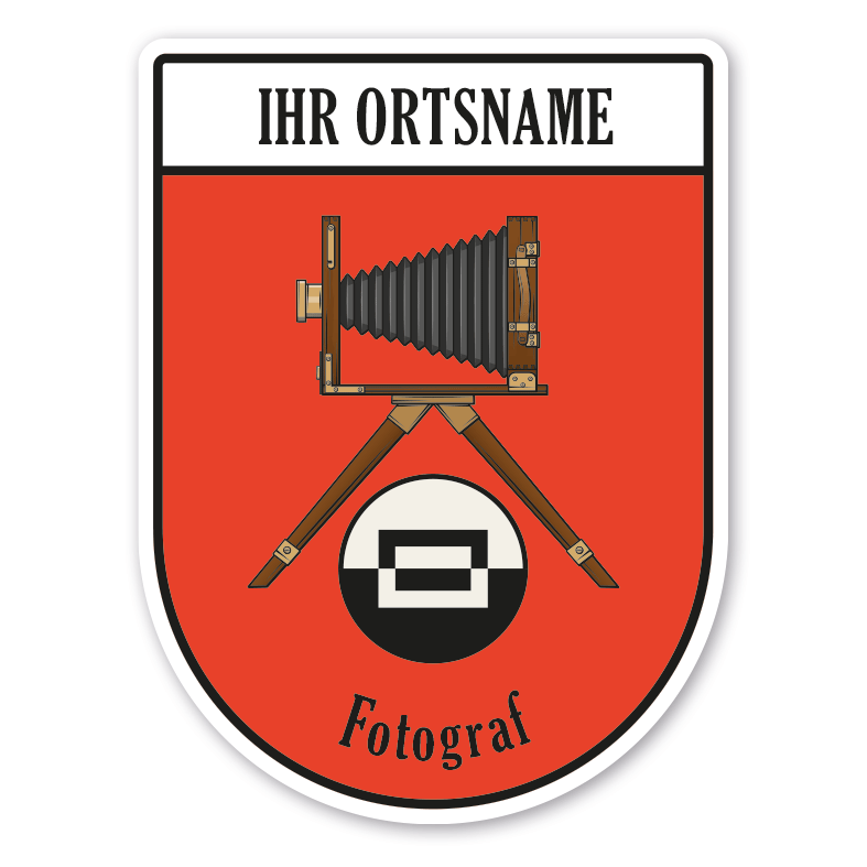 Maibaumschild / Zunftwappen Fotograf - Photograph mit Zunftnamen, Ortsnamen oder Ihrem Wunschtext - Wappen BL