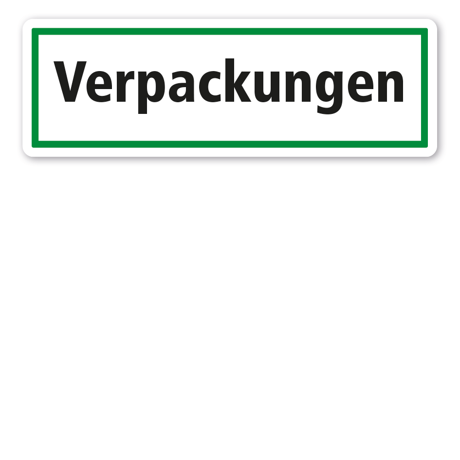 Schild zur Abfallentsorgung - Verpackungen