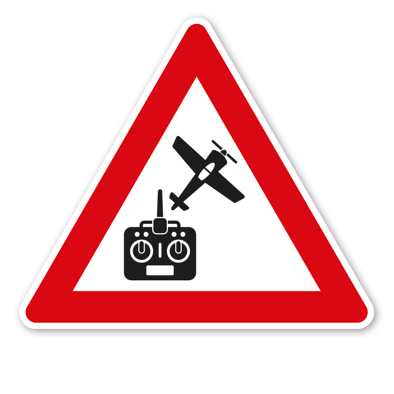 Verkehrsschild Achtung - Modellflug - Modellflugplatz - VZ-PR-107