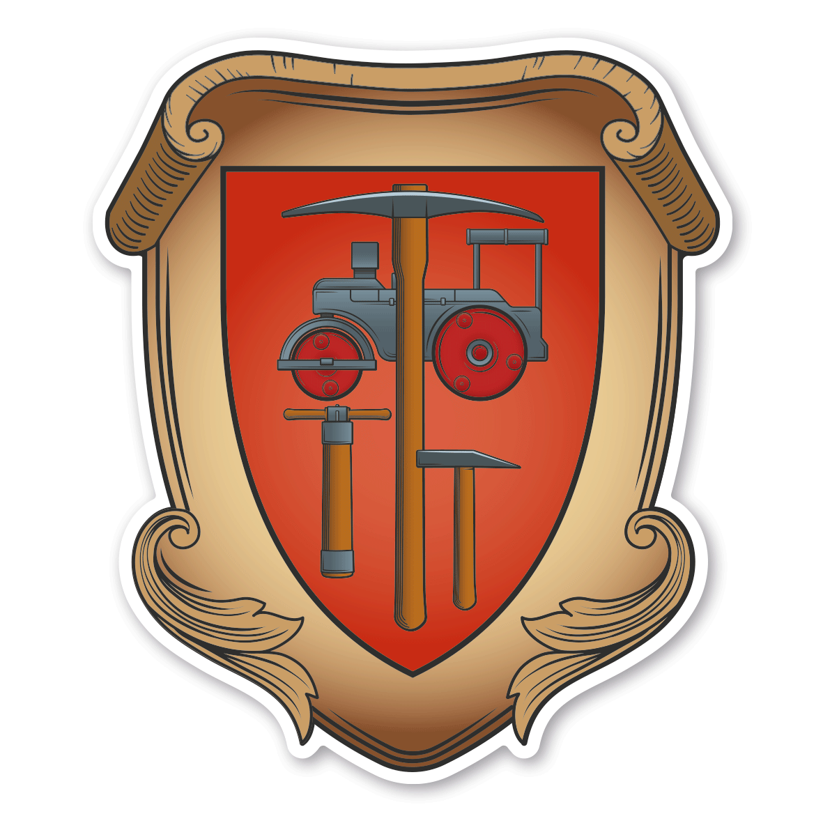 Maibaumschild / Zunftwappen Straßenbauer - Wappen A