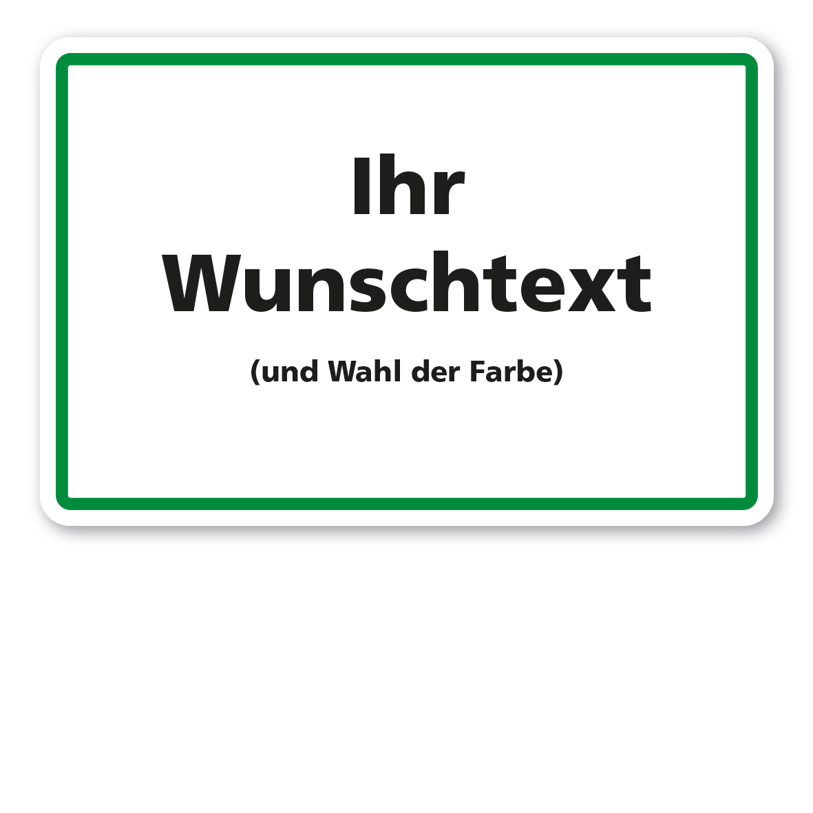 Rahmen grün, Text schwarz