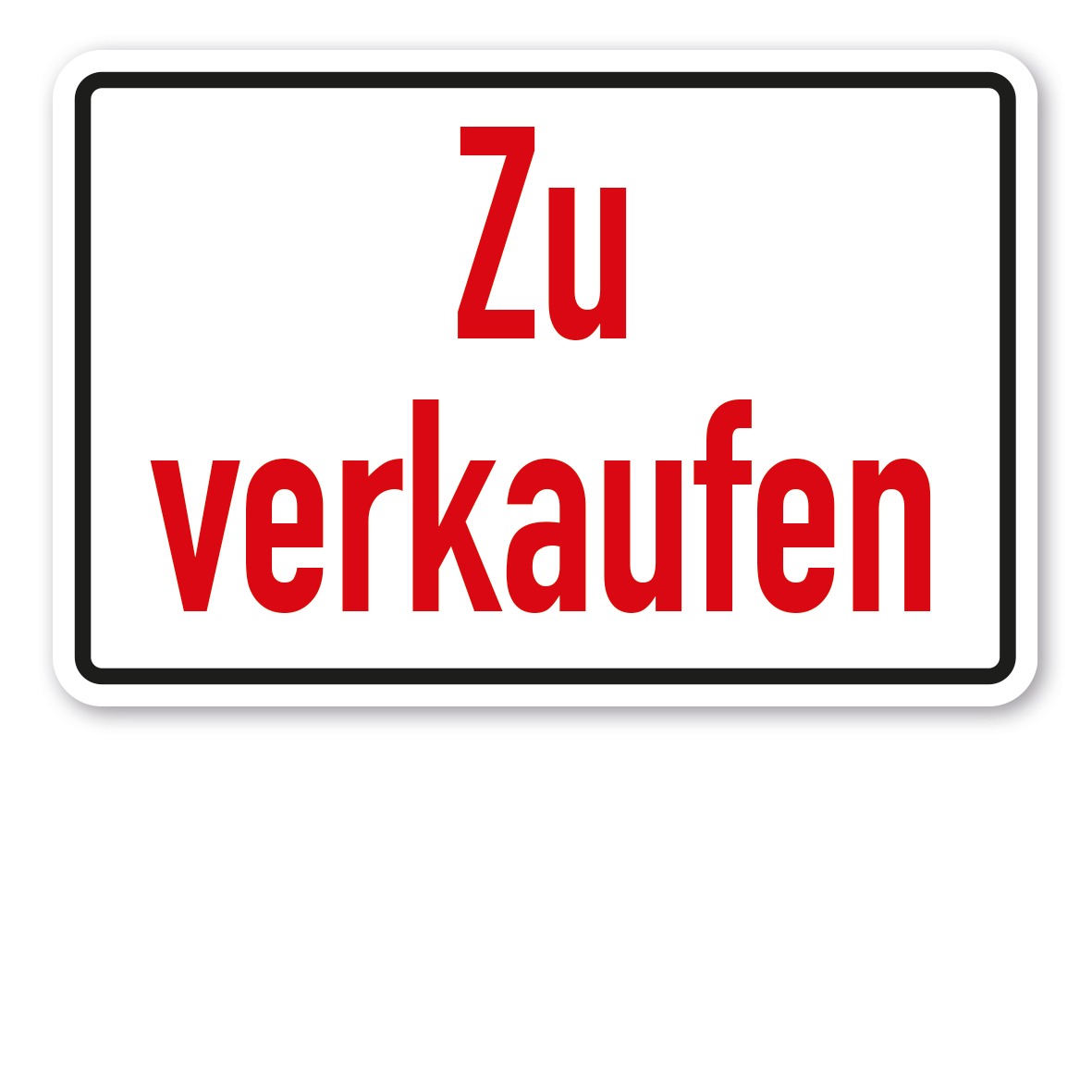 Textschild Zu verkaufen