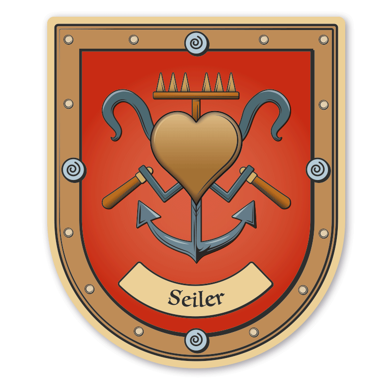 Maibaumschild / Zunftwappen Seiler - Reepschläger - mit Zunftnamen oder Ihrem Wunschtext - Wappen B