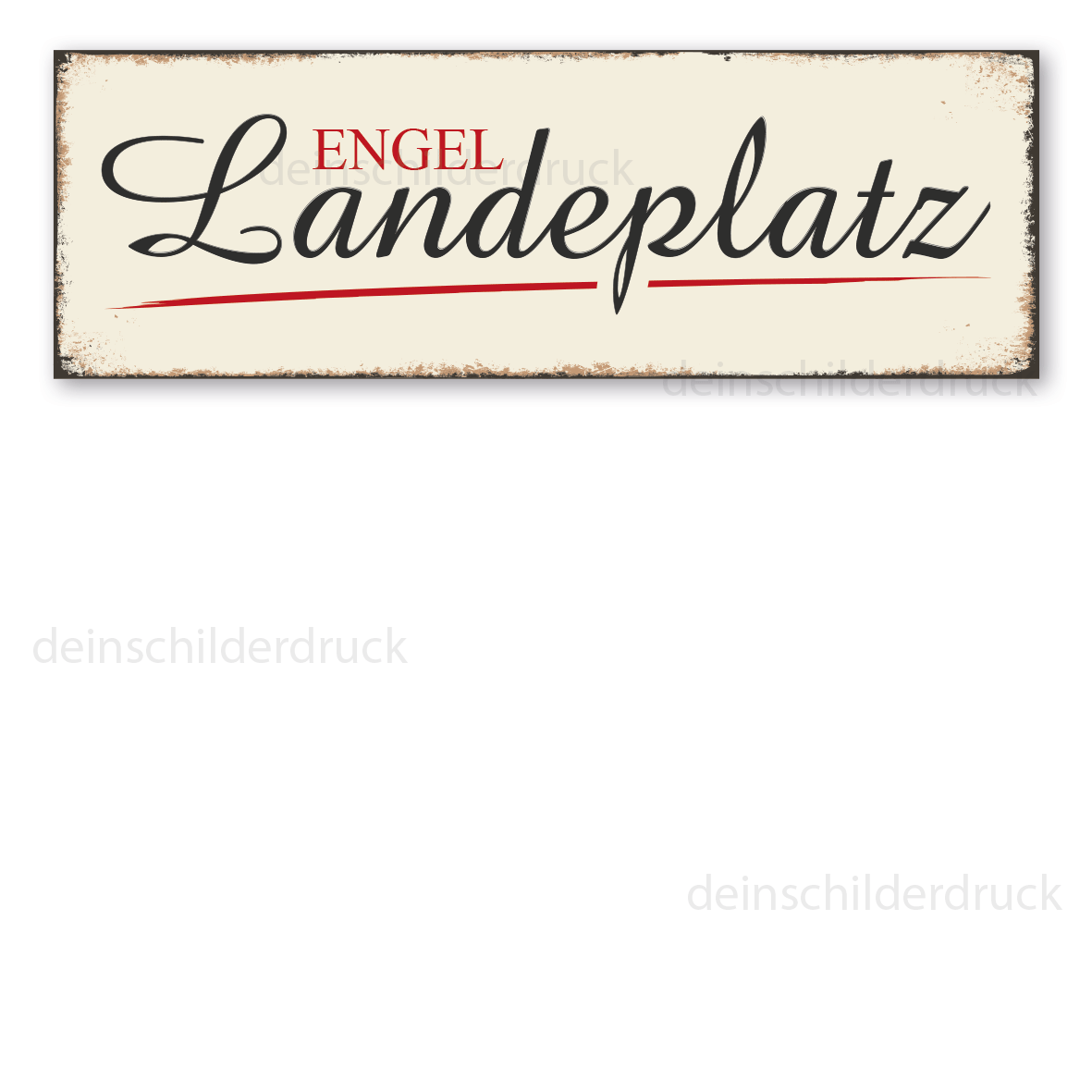Retro Schild Engel-Landeplatz 01