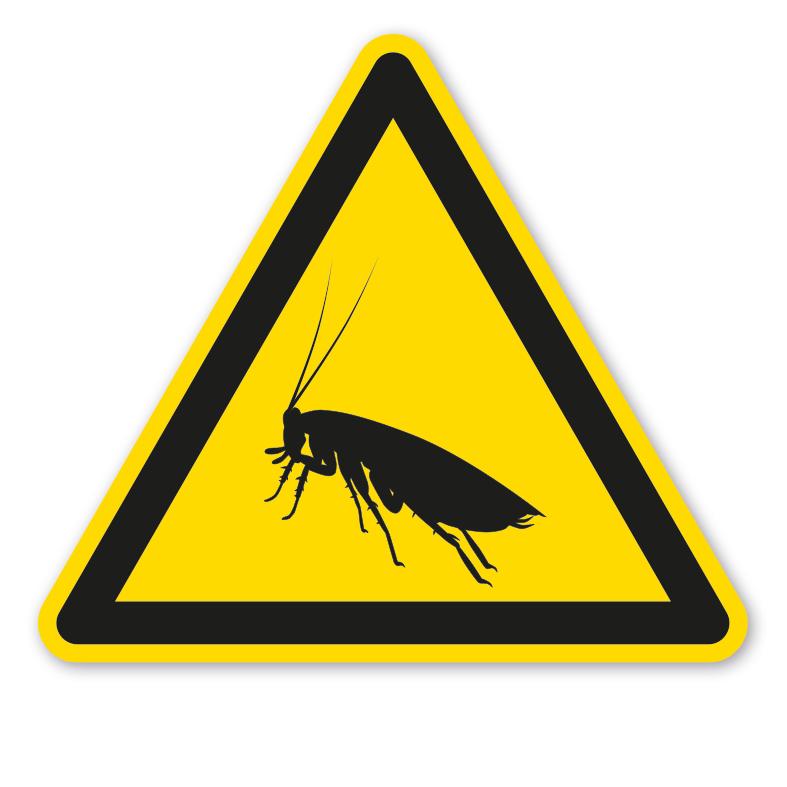 Warnzeichen Warnung vor Kakerlaken