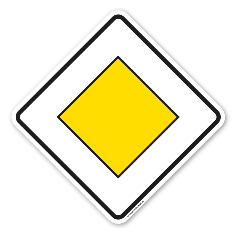 Bodenkleber für Lern- und Bewegungspfade - Vorfahrtstraße - Verkehrszeichen VZ-306 - BWP-02-97 – Verkehrserziehung