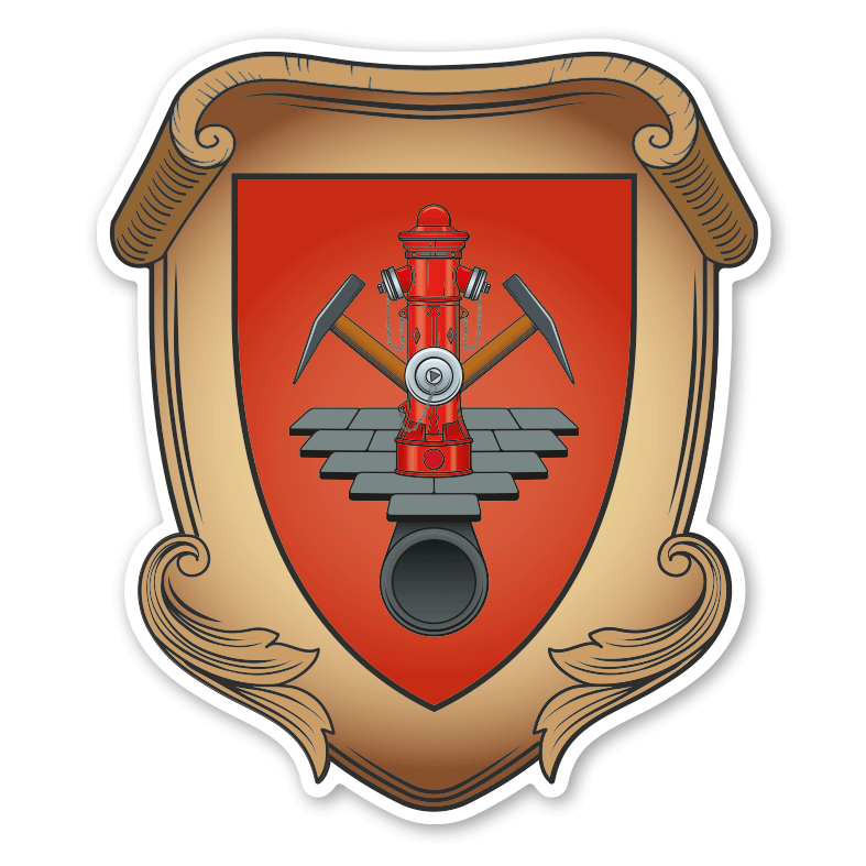 Maibaumschild / Zunftwappen Rohrleitungsbauer - Wappen A