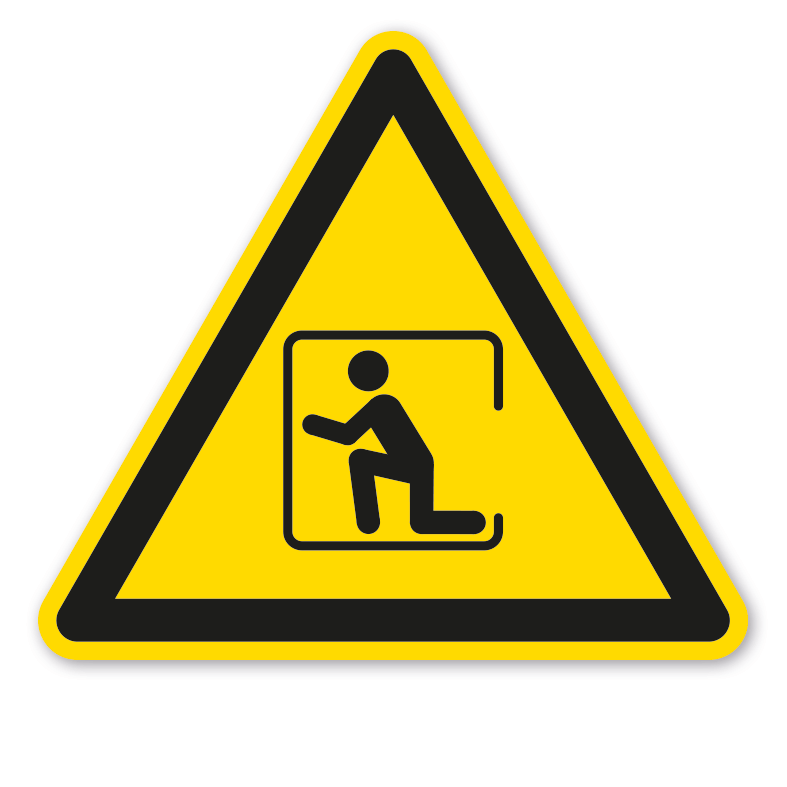 Warnzeichen Warnung vor engem Raum