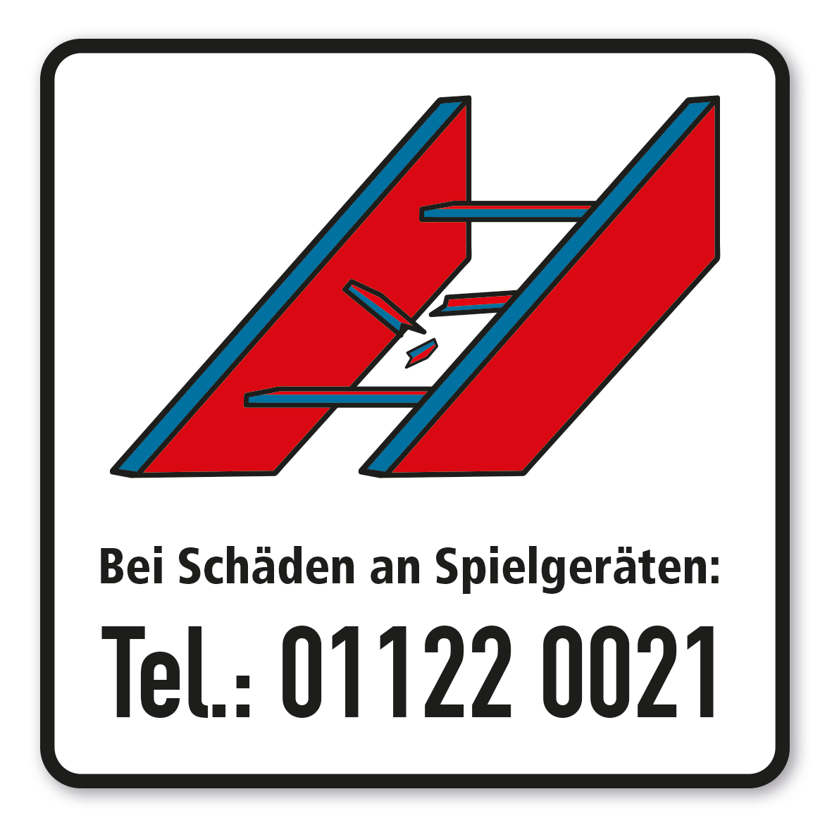 SP-01-P18 – Bei Schäden an Spielgeräten, Tel-Nr. des Wartungspersonals