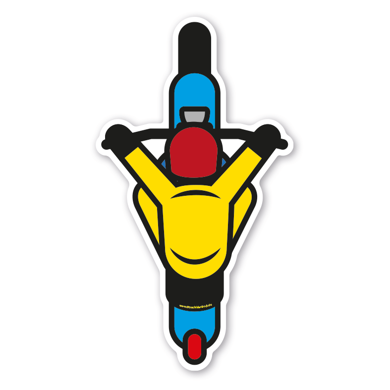 Bodenkleber für Lern- und Bewegungspfade - Fahrzeug Motorrad in drei Farbausführungen - BWP-02-120 – Verkehrserziehung