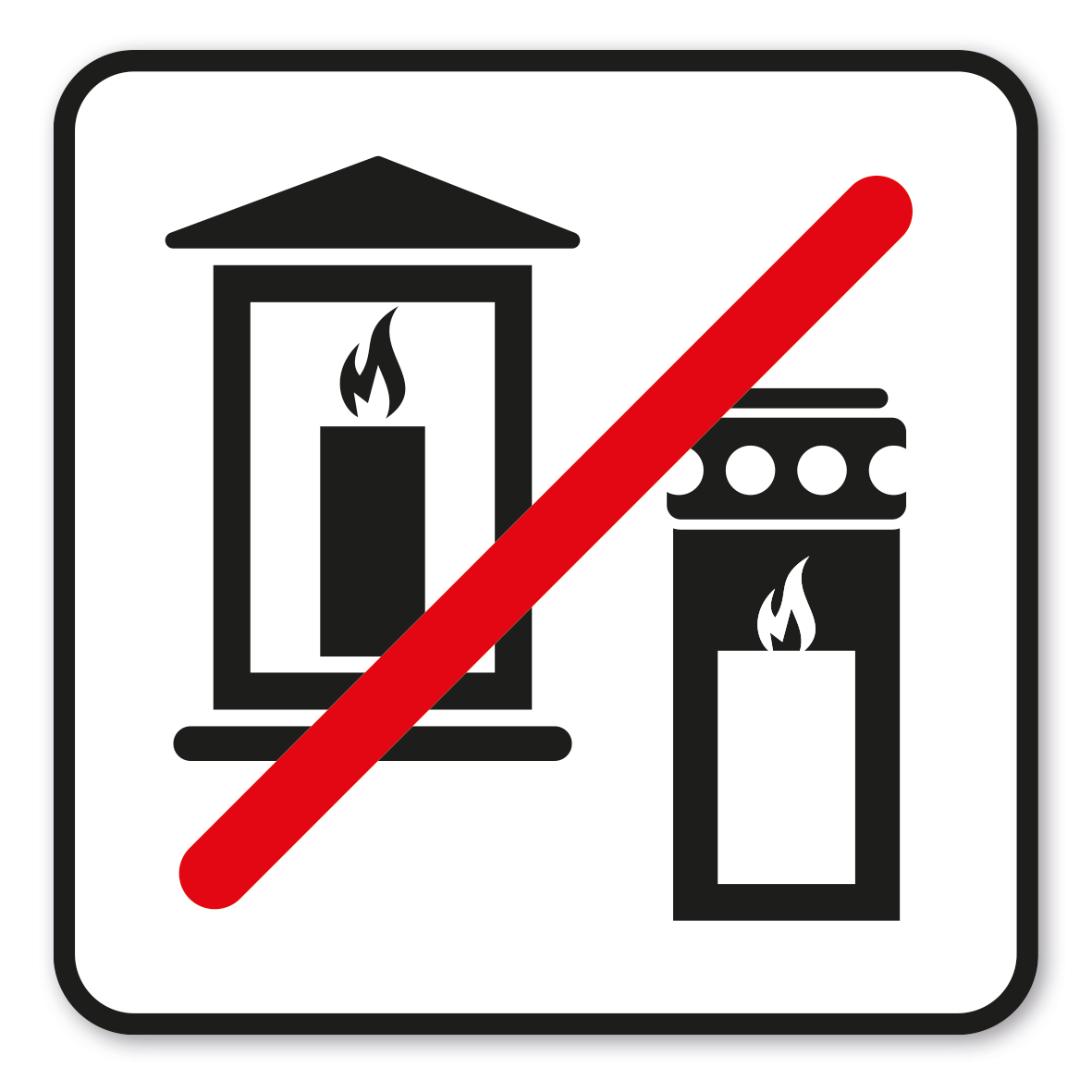 GF-P67 – Aufstellung von Lampen oder Kerzen ist nicht gestattet